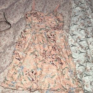 Pink Flowered Lace Dress